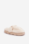 Furry Slippers With A Small Brooch Light Beige Primaria