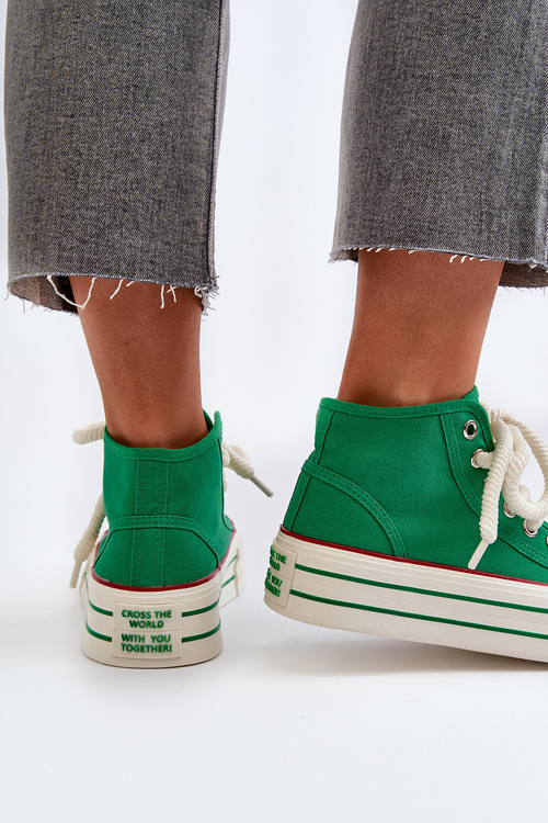 Women's Platform Sneakers in Green Aineri