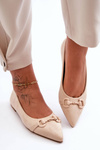 Suede Ballet Flats with Ornamentation Beige Noldaia