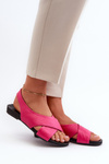Zazoo 40407 Women's Leather Sandals Fuchsia