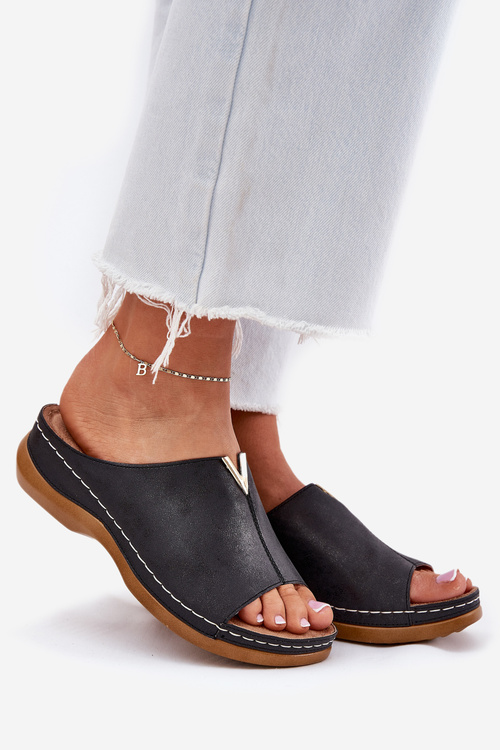 Comfortable women's wedges black Claribelle