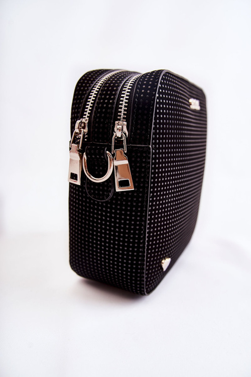 Leather Messenger Bag With Heart GOE ZNJ015 Black