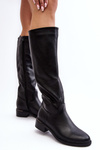Women's Flat Heeled Ankle Boots Black Aviare