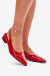 Lacquered Ballerinas On Low Heel Red Testori