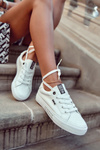 Women's Leather Inscription Tennis Shoes BIG STAR EE274316 White