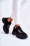 Women's Suede Sports Shoes Sneakers Black Britany