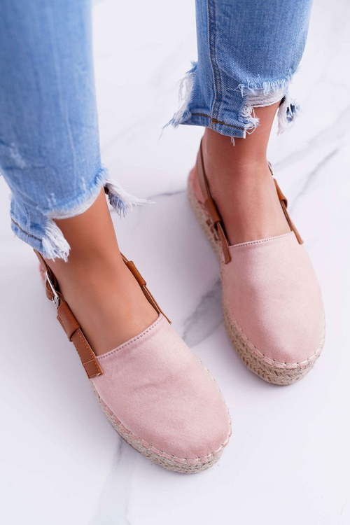 Women's Suede Platform Espadrilles Pink Parteno
