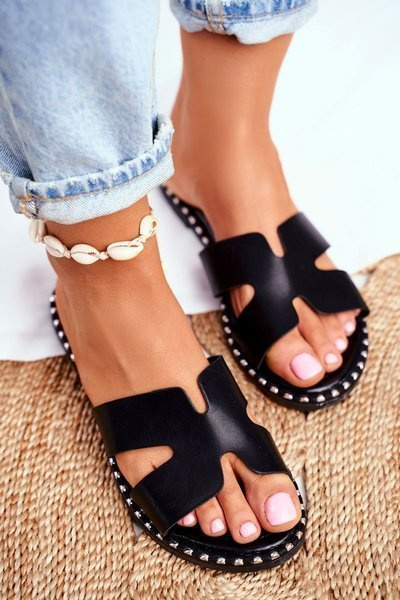 Women's Flip Flops Jetted Black Montiago