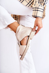 Women's Leather Sandals With Zipper Nicole 2748 Beige