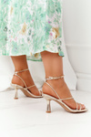 High Heel Sandals With Square Toe S.Barski C420-11 Gold