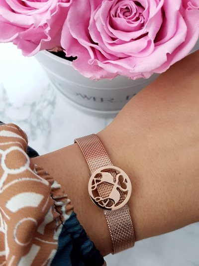 Women's Bracelet With Flamingos Pink Gold Salina