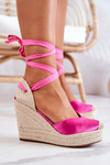 Espadrilles Sandals On A Wedge Pink Terrific