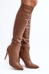 Women's High Heel Boots Dark Beige Sirenpha