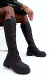 Leather Lace-Up Insulated Ankle Boots Black Bergdis
