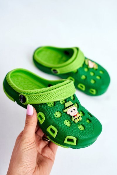 Children's Shoes Slides Crocs Green Cowboy