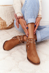 Openwork Boots With Jets Camel Dakota