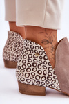 Botki Skórzane Z Cętkami Ciemnobeżowe Maciejka 04091-55 