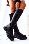 Warmed leather boots Black Panaris