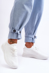 Buty Sportowe Damskie Wsuwane Materiałowe Białe Zauna C2002