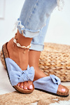 Women's Flip-flops With Bows Pin-up Blue Magnolia