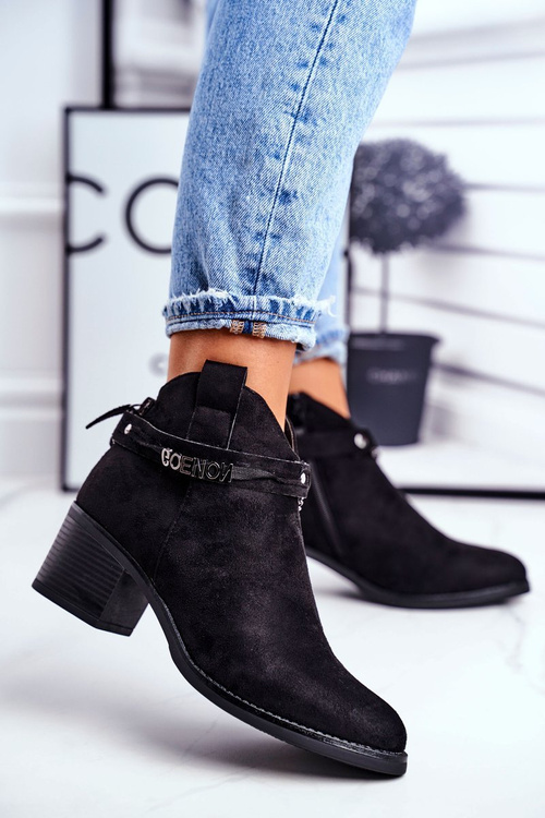 Women’s Boots On Heel Warm Black Fevim