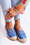 Espadryle Klasyczne Wsuwane Damskie Niebieskie Oresa
