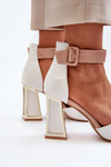 White Patent Sandals with Heel Adrianu