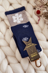 Women's Socks Long with Snowballs Navy Blue