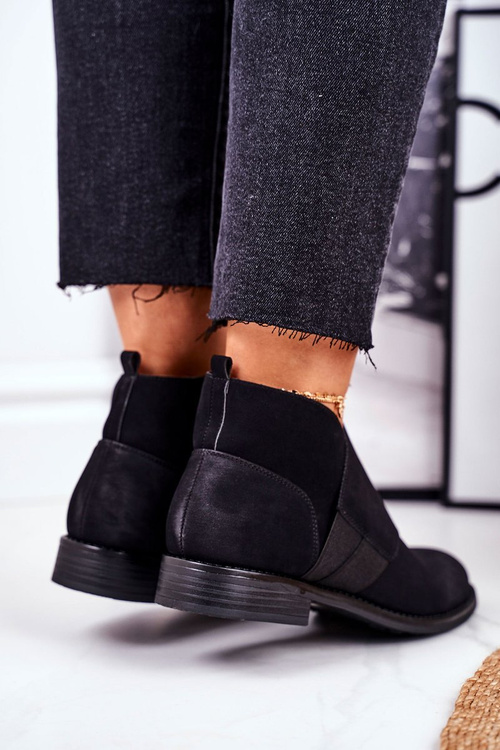 Women’s Boots On Flat Heel Black Sirro