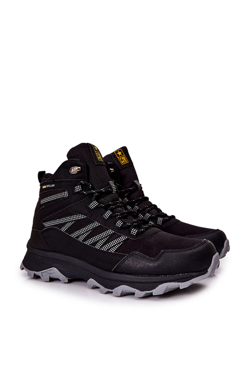 High-top Tiered Sports Shoes Black Deepmark