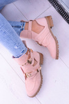 Lu Boo Pink Suede Boots With Cutouts Rock Girl