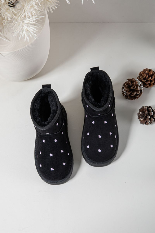 Children's Snow Boots With Hearts Black Gracina