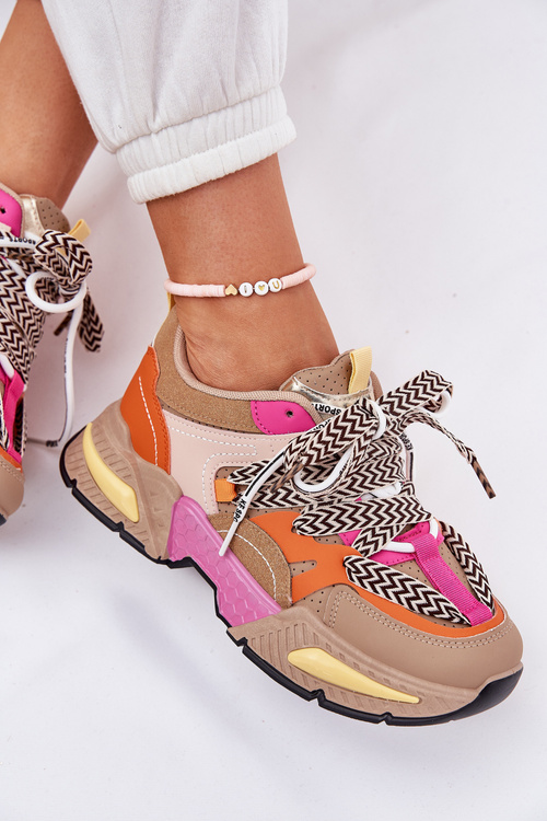 Buty sportowe Sneakersy Z Podwójnym Sznurowaniem Damskie Khaki Efobell