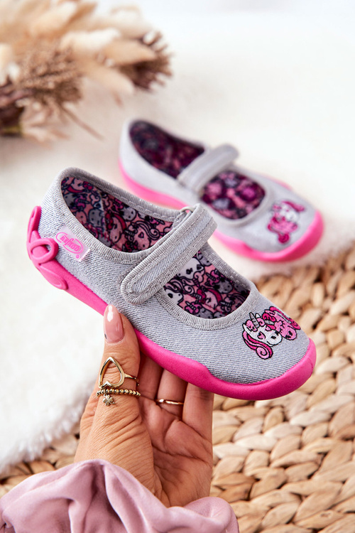 Flip-flops Ballerinas Befado Unicorns 114X464 Grey and pink