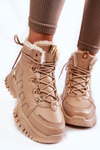 Women's Warm Boots On The Platform Beige Ofelia