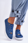 Women's Lace-Up Sneakers Blue Etna