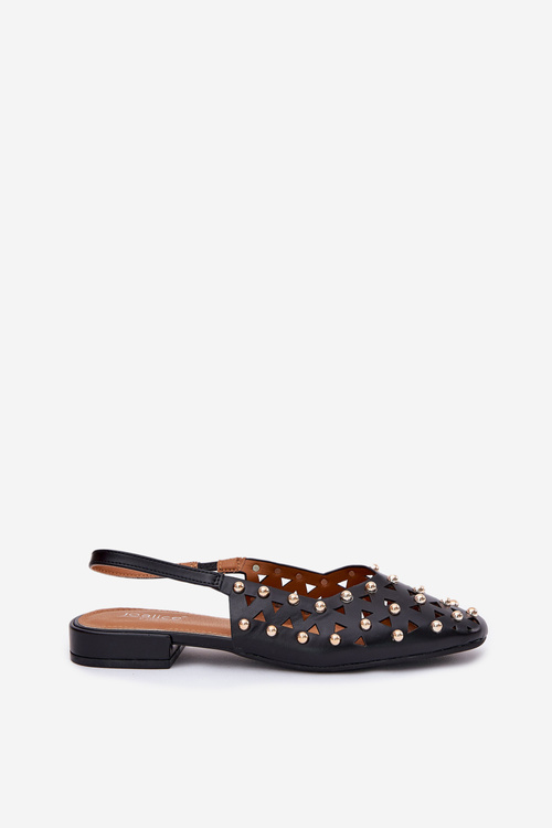 Embellished Ballet Flats On A Flat Heel Black Nilarisela