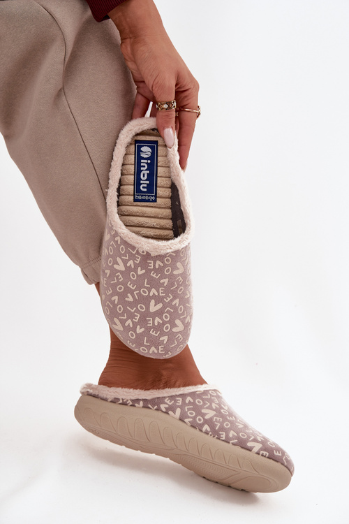 Damskie Kapcie Obuwie Domowe Love Beżowe Inblu ET000032