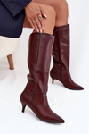 Women's Boots on Low Heel Lined with Eco Leather Bordeaux Marcellia