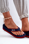 Women's Wedge Flip Flops by Big Star NN274A725 Navy Blue