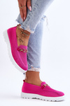 Tenisówki Damskie Wsuwane Slip-On Ozdoba Fuksja Alena JY301