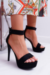 Women's Stiletto Platform Sandals Black Welbos