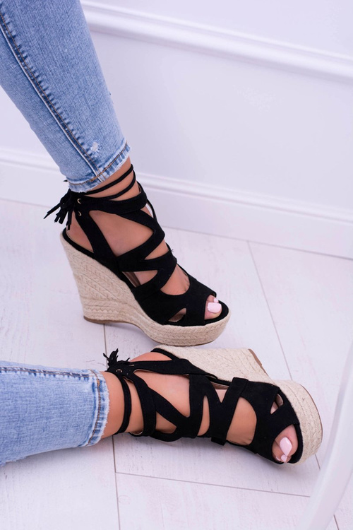 Black Suede Sandals On Anchor Nowelio
