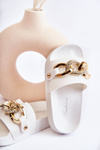 Children's Rubber Slippers With A Decorative Chain White Suzie