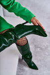 Leather Boots On A Stiletto Green Rissa