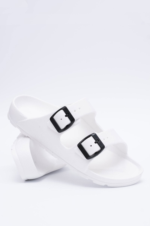 Klapki Damskie Lekkie Ogrodowe Białe