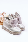 Children's Snow Boots with Zip Silver Mothia