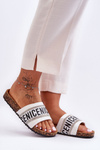 Sandals With Rhinestones On Cork Heel White Be Nice 