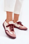 Damskie Sneakersy Niskie Skóra Naturalna Różowe Zazoo N1202
