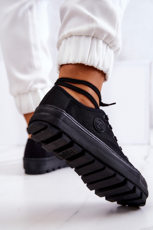 Trampki Damskie Na Platformie BIG STAR Czarne JJ274489